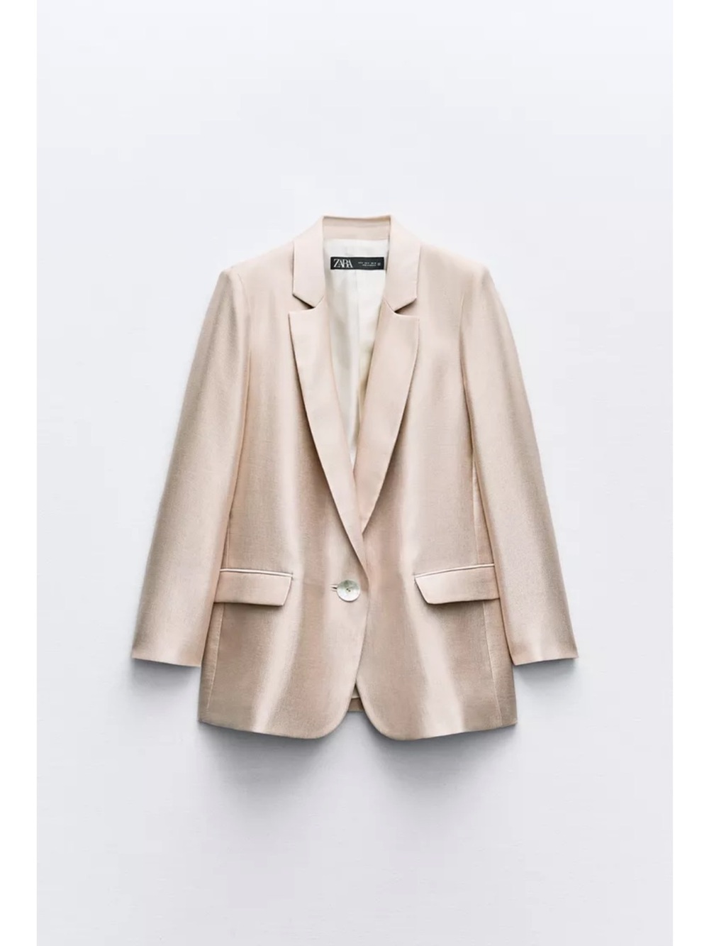 Zara Light Beige Single-Button Blazer